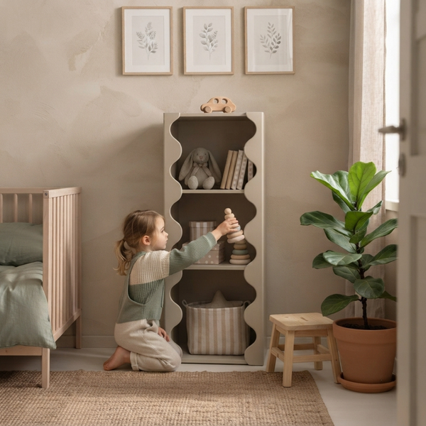Bookcase SOFI Dreamland BLOOM Beige Scalloped