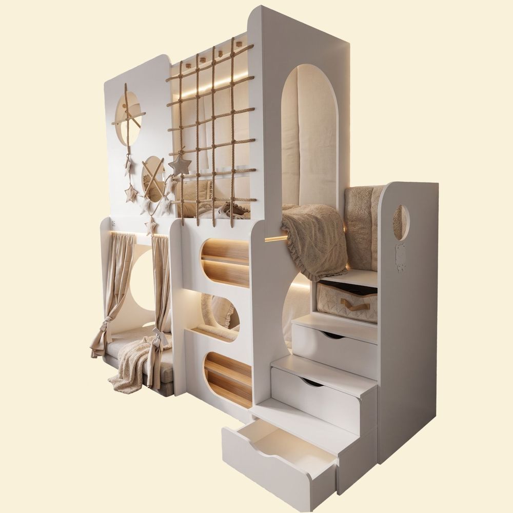 двоярусне ліжко з ігровою зоною TOBI Folding Bed
