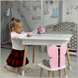 Table with niche and chair butterfly pink