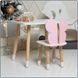 Children's white rectangular table and chair with a pink butterfly and white seat