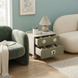 Nightstand SOFI Dreamland BLOOM Olive with Ribbed Front