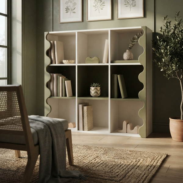 Bookcase SOFI Dreamland BLOOM Olive Scalloped