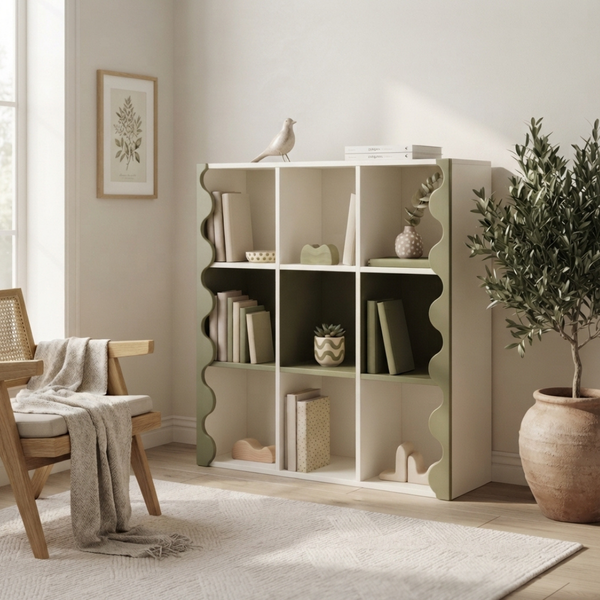 Bookcase SOFI Dreamland BLOOM Olive Scalloped