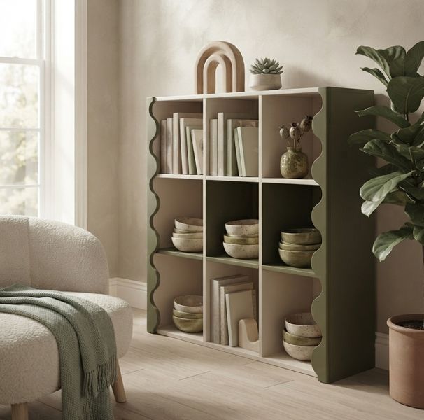 Bookcase SOFI Dreamland BLOOM Olive Scalloped